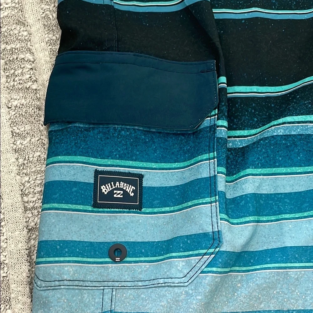Billabong Blue and Black Gradient Board Shorts